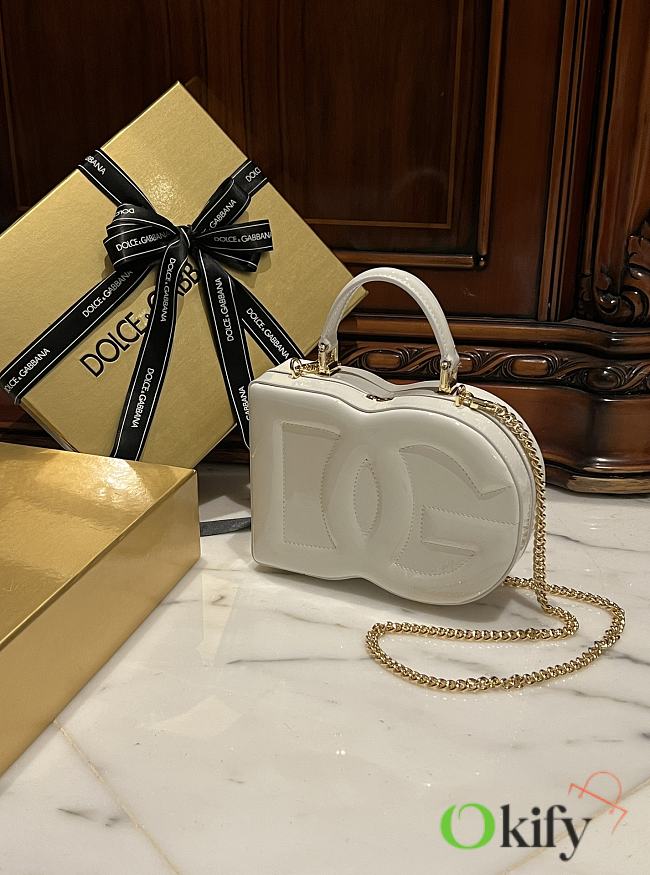 Okify Dolce & Gabbana Logo Box Handbag White 20x15x6.5 cm - 1