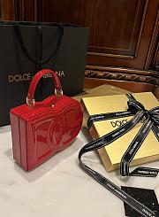 Okify Dolce & Gabbana Logo Box Handbag Red 20x15x6.5 cm - 3