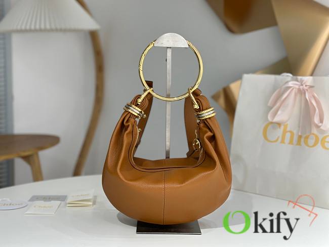 Okify Chloe The Bracelet Bag Brown 32x14x10cm - 1