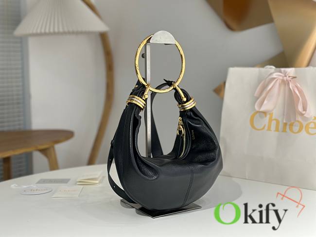 Okify Chloe The Bracelet Bag Black 32x14x10cm - 1