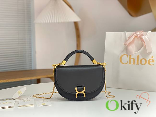 Okify Chloé ‘Marcie’ shoulder bag black 22.5*15.5*7cm - 1