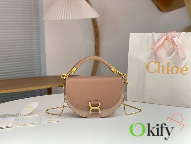 Okify Chloé ‘Marcie’ shoulder bag pink beige 22.5*15.5*7cm - 1