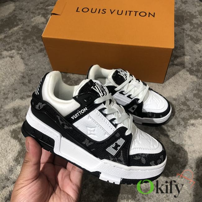 Okify Louis Vuitton Trainers/Sneakers Monogram Denim White Black - 1