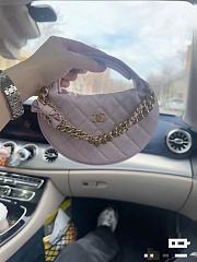 Okify Chanel Quilted Circle Pouch Bag Mini Caviar Light Purple w/ Chain Gold Hardware 14x11,5x3cm - 4