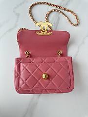 Okify Chanel Mini flap bag Shiny Lambskin & Gold Plated Metal Pink 20X8X11cm - 4