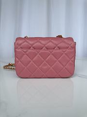 Okify Chanel Mini flap bag Shiny Lambskin & Gold Plated Metal Pink 20X8X11cm - 3