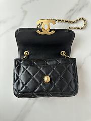 Okify Chanel Mini flap bag Shiny Lambskin & Gold Plated Metal Black 20X8X11cm - 3