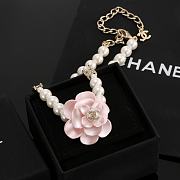 Okify Chanel Pink Camellia Pearl Necklace - 1