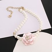 Okify Chanel Pink Camellia Pearl Necklace - 2