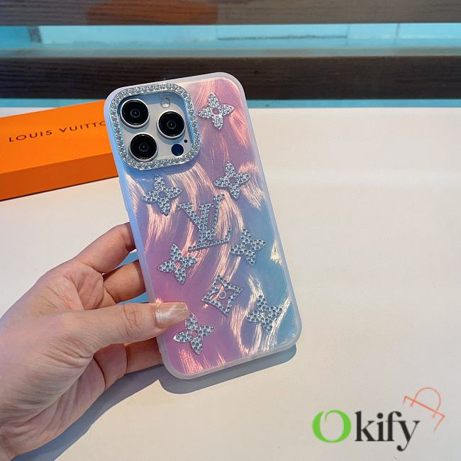 Okify Louis Vuitton Phone Case Diamond Gradient Pink - 1