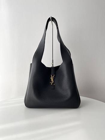 Okify YSL Bea Grained Leather Tote Bag Black 50x28x18cm