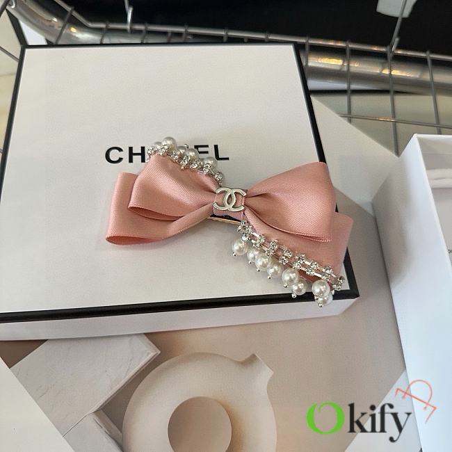 Okify Chanel Pink Bow Hairclip  - 1