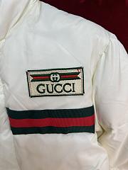 Okify Gucci Padded nylon bomber jacket with Web White - 4