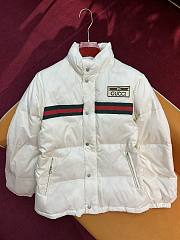 Okify Gucci Padded nylon bomber jacket with Web White - 1