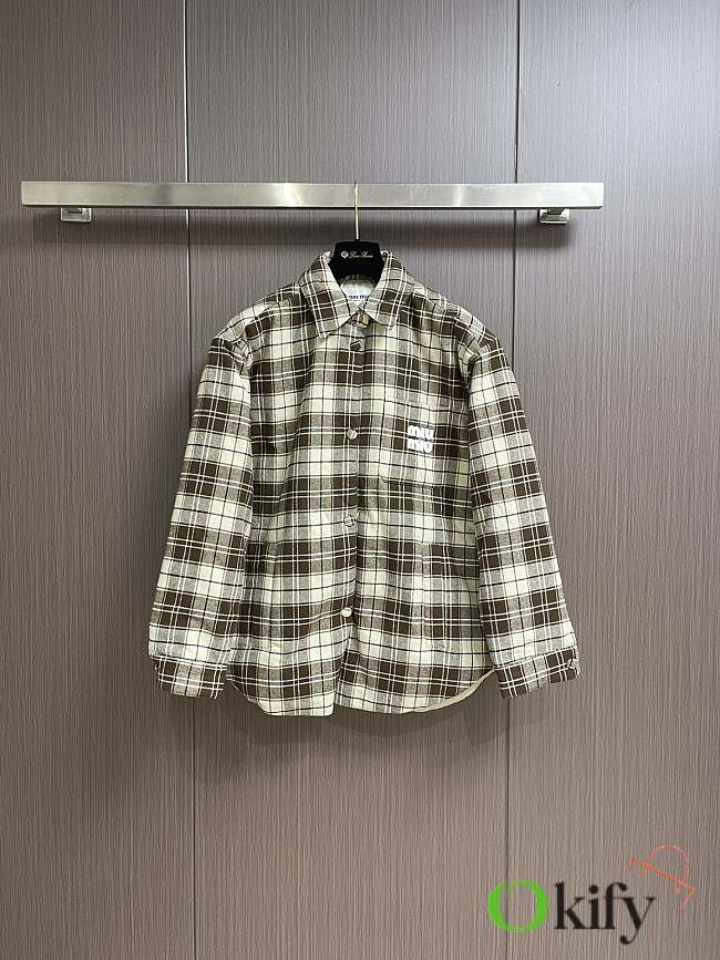 Okify MIUMIU cotton plaid long-sleeved jacket  - 1