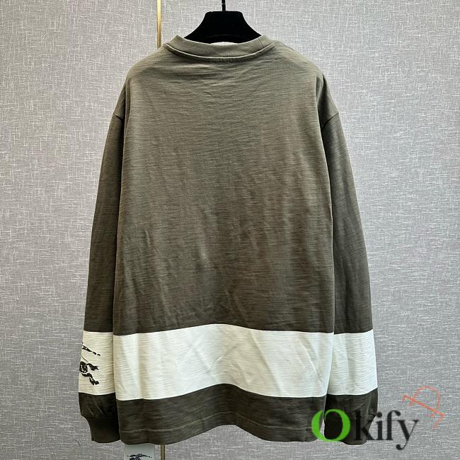 Okify BURBERRY Oversized Striped Cotton-Jersey Sweatshirt - 1