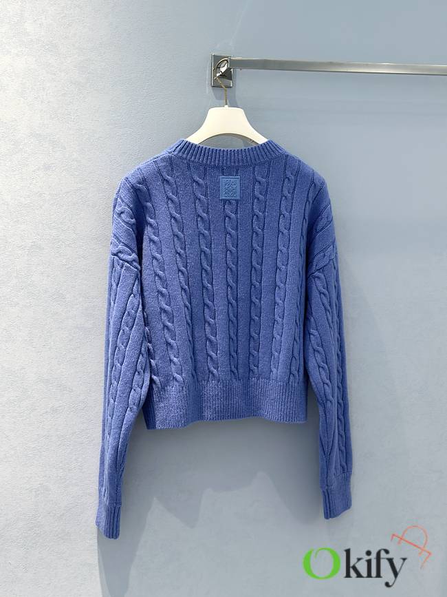 Okify Loewe Sweater in wool Blue Melange - 1