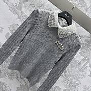 Okify Miumiu Knitwear Regular Fit With Plaits Grey - 2