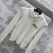 Okify Miumiu Knitwear Regular Fit With Plaits White - 1