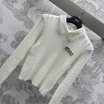 Okify Miumiu Knitwear Regular Fit With Plaits White