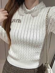 Okify Miumiu Knitwear Regular Fit With Plaits White - 3