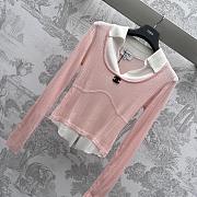 Okify Miumiu Knitwear Regular Fit With Plaits Pink  - 4