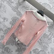 Okify Miumiu Knitwear Regular Fit With Plaits Pink  - 3