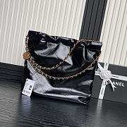 Okify CHANEL 22 small bag Wrinkled effect glossy calfskin & Gold Black 35 × 37 × 7 cm - 4