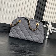 Okify Chanel Maxi Bowling Bag Light Grey Denim Antique Gold Hardware  21.5×33×14.5cm - 3