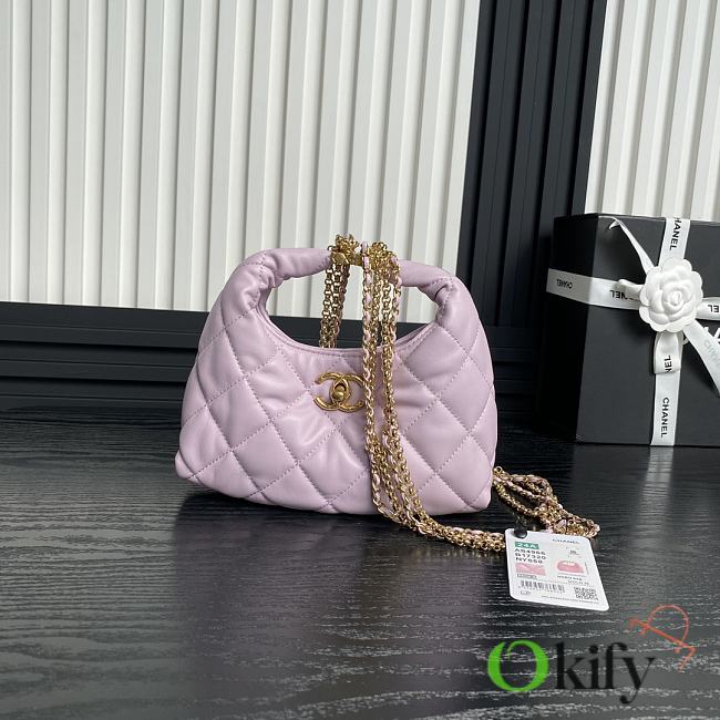 Okify Chanel 24A Small Hobo Pink Bag 21.5×20×7cm - 1