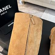 Okify Chanel High-top Boots Suede & Sheepskin Light Brown & Black Heel Height: 8cm - 3