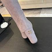 Okify Chanel High-top Boots Suede & Sheepskin Light Pink & Black Heel Height: 8cm - 4