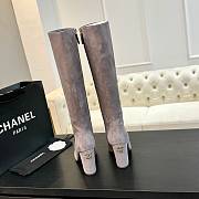 Okify Chanel High-top Boots Suede & Sheepskin Light Pink & Black Heel Height: 8cm - 2