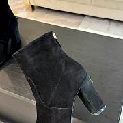 Okify Chanel Low-cut Boots Suede & Sheepskin Black Height 7cm - 2