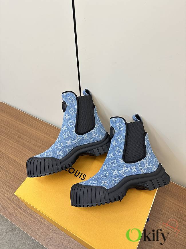 Okify Louis Vuitton Beaubourg Blue Boots  - 1