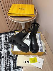 Okify Fendi Domino Black leather biker boots - 4