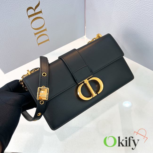 Okify Dior 30 Montaigne East-West Bag with Chain Black  - 1