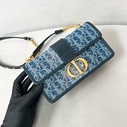 Okify DIOR 30 Montaigne East-West Bag with Chain Blue Denim Dior Oblique Jacquard 21*12*6cm - 1