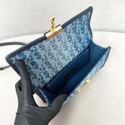 Okify DIOR 30 Montaigne East-West Bag with Chain Blue Denim Dior Oblique Jacquard 21*12*6cm - 2