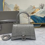 Okify Balenciaga Hourglass xs shoulder in glitter grey 23*10*24 cm - 1