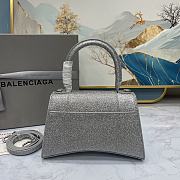 Okify Balenciaga Hourglass xs shoulder in glitter grey 23*10*24 cm - 4