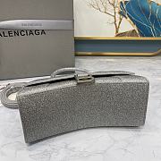 Okify Balenciaga Hourglass xs shoulder in glitter grey 23*10*24 cm - 3