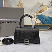 Okify BALENCIAGA Hourglass Xs Glitter Top-handle Bag In Black 19*8*21 - 1