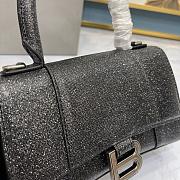 Okify BALENCIAGA Hourglass Xs Glitter Top-handle Bag In Black 19*8*21 - 2