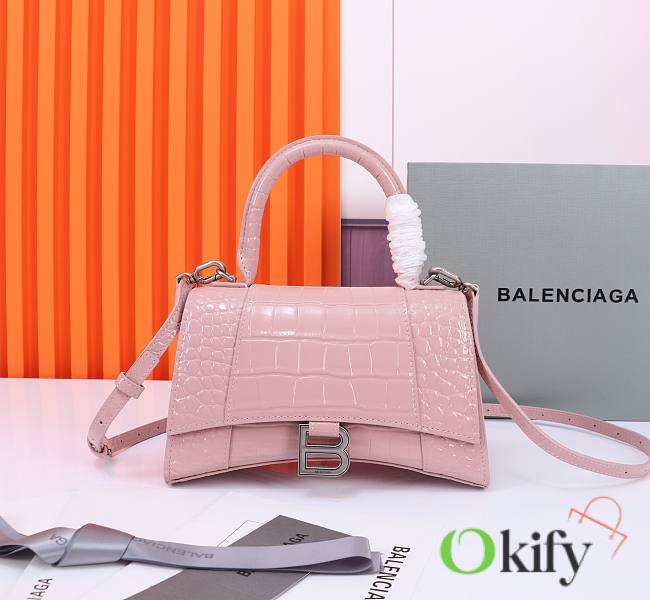 Okify Balenciaga Hourglas Crocodile ‘Pink’ 23*10*24 cm - 1