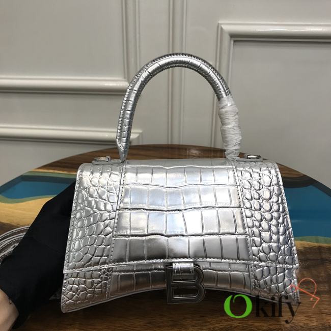 Okify Balenciaga Hourglas Crocodile ‘Silver’ 23*10*24 cm - 1