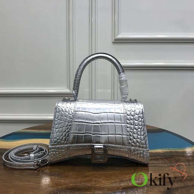 Okify Balenciaga Hourglass xs shoulder in glitter grey 19*8*21cm - 1