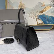 Okify BALENCIAGA Hourglass Xs Glitter Top-handle Bag In Black 19*8*21 23*10*24 - 4