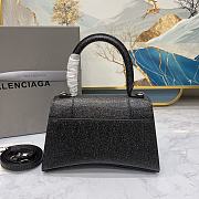 Okify BALENCIAGA Hourglass Xs Glitter Top-handle Bag In Black 19*8*21 23*10*24 - 3