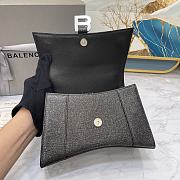 Okify BALENCIAGA Hourglass Xs Glitter Top-handle Bag In Black 19*8*21 23*10*24 - 2